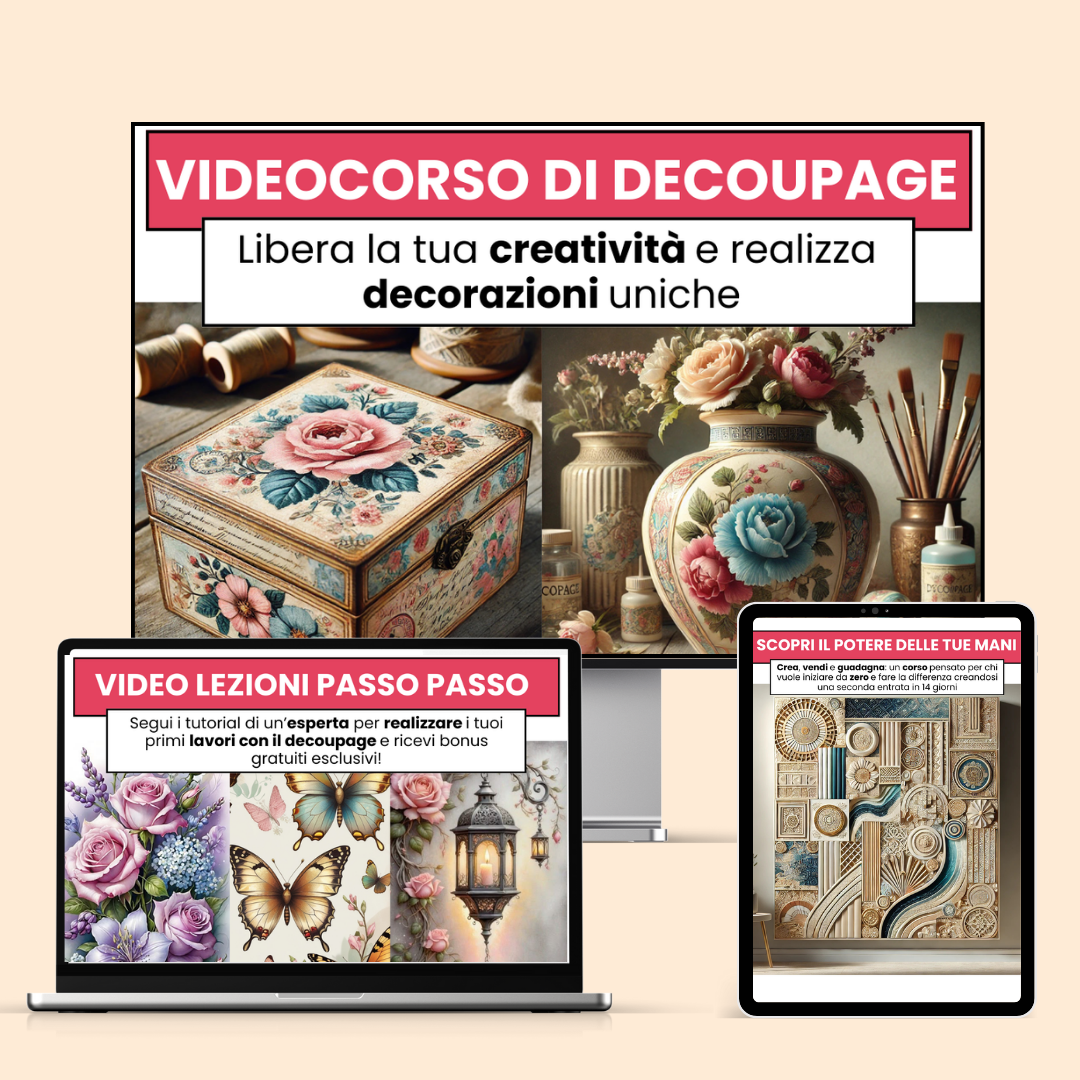 Découpage Facile® - Impara, Crea e Guadagna dalle tue decorazioni fatte a mano in 14 giorni